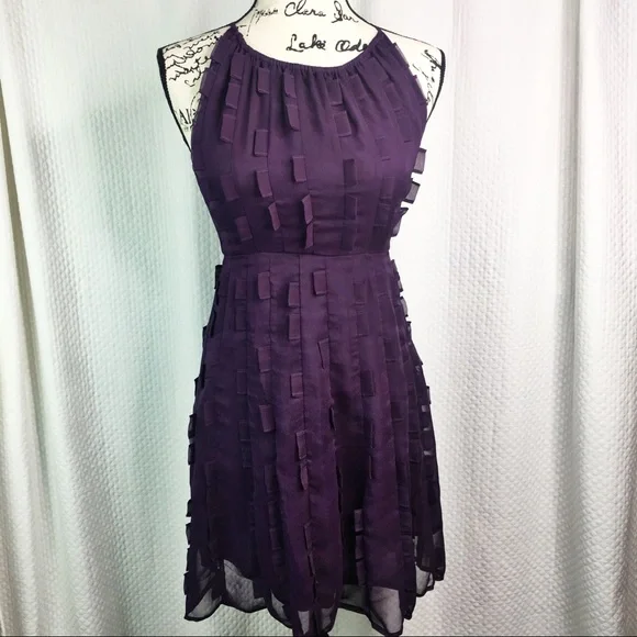 Minuet Purple Tabbed Dress NWT Size S - Picture 1 of 8